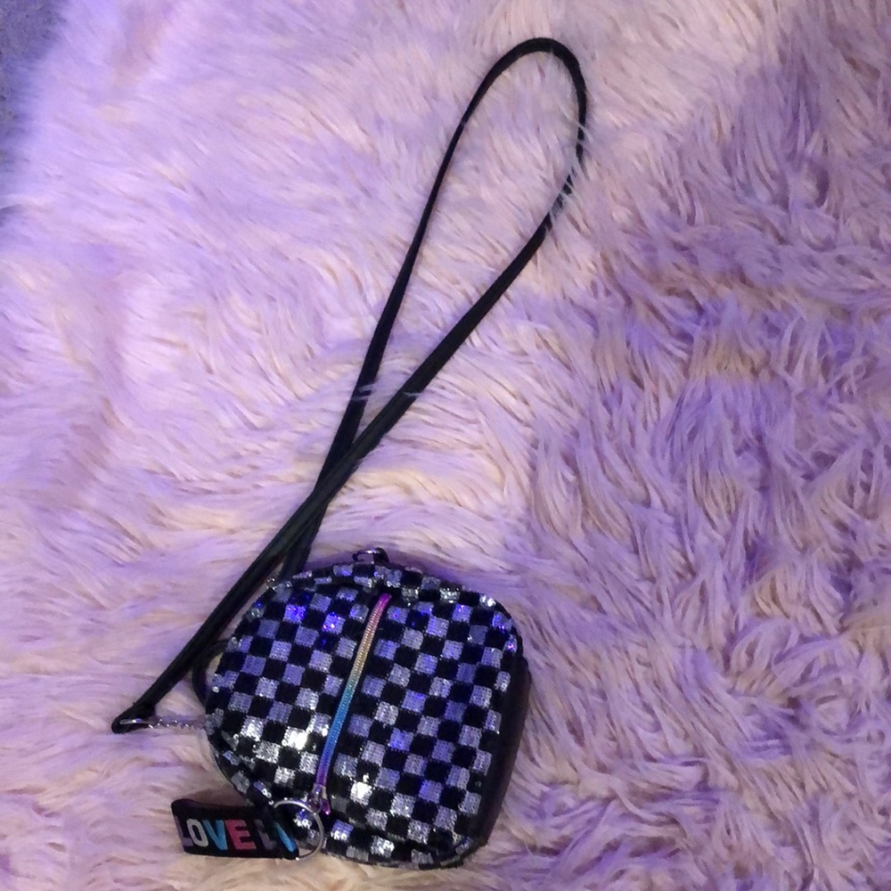 Cross body bag checkered mini purse